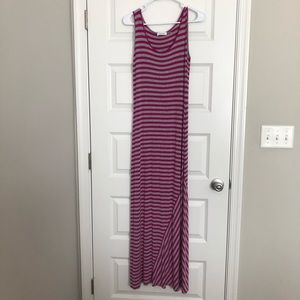 Calvin Klein Pink and Gray Striped Maxi Dress in 2